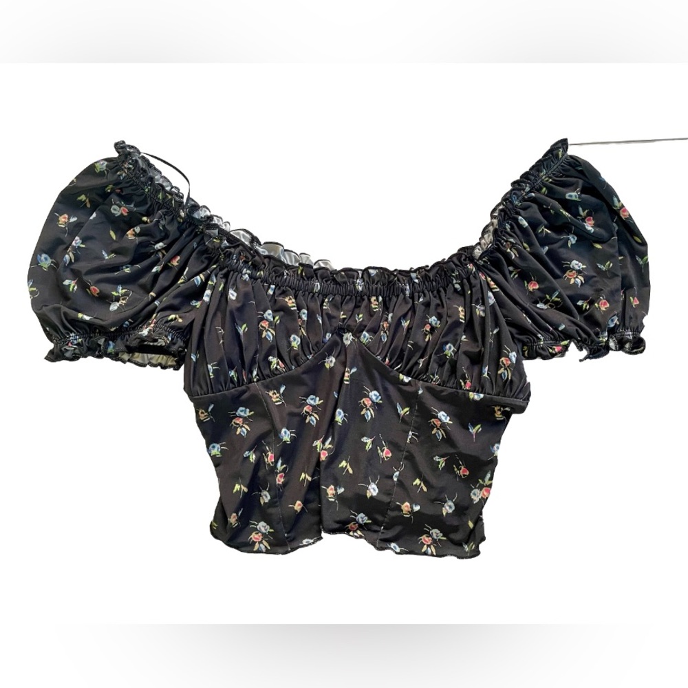 NWT Urban Outfitters Fifi Floral Ruched Top SIZE M